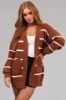Spice and Cream Oversized Striped Cardigan sold by Lime Lush