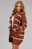 Spice and Cream Oversized Striped Cardigan sold by Lime Lush