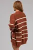 Spice and Cream Oversized Striped Cardigan sold by Lime Lush