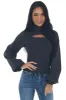 Charcoal Ribbed Cut Out Turtleneck Sweater sold by Lime Lush