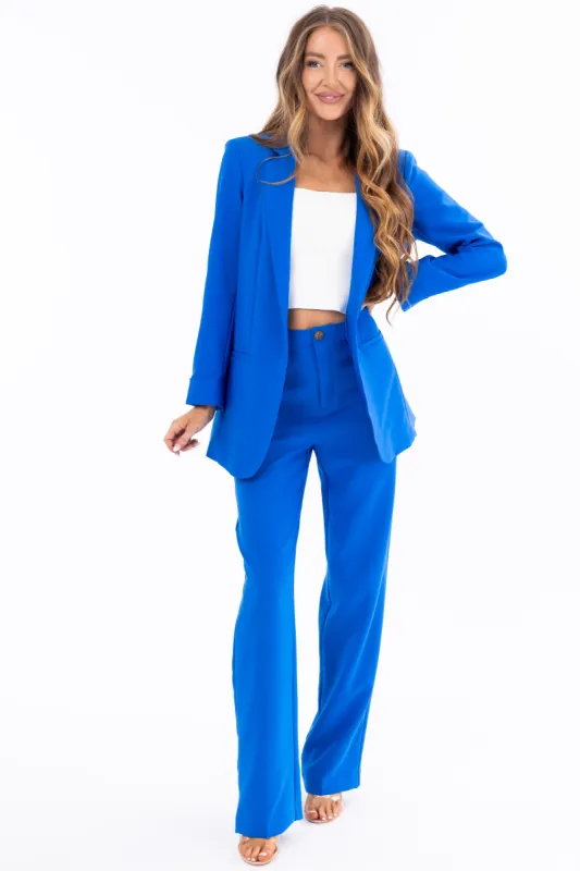 Emily Sapphire Straight Leg Dress Pants sold by Lime Lush