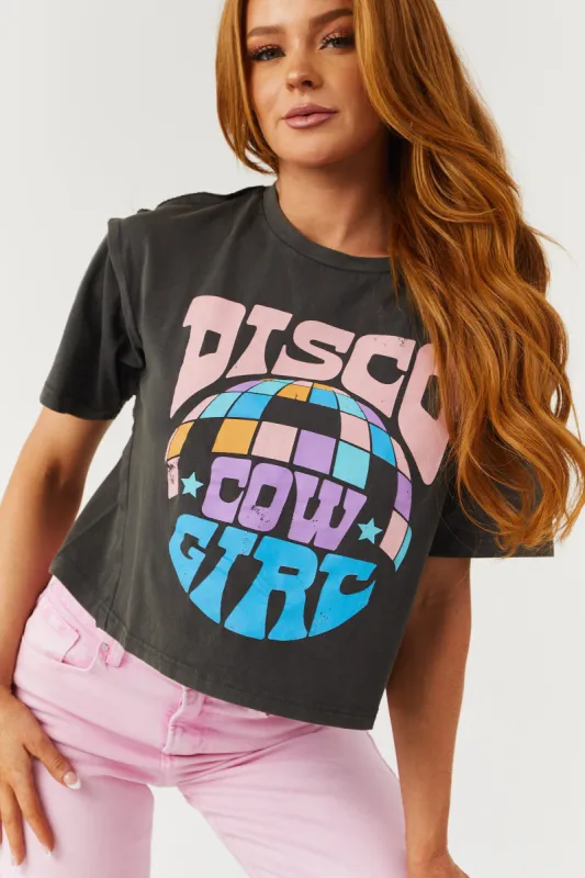 Walnut 'Disco Cowgirl' Graphic Crop Top sold by Lime Lush