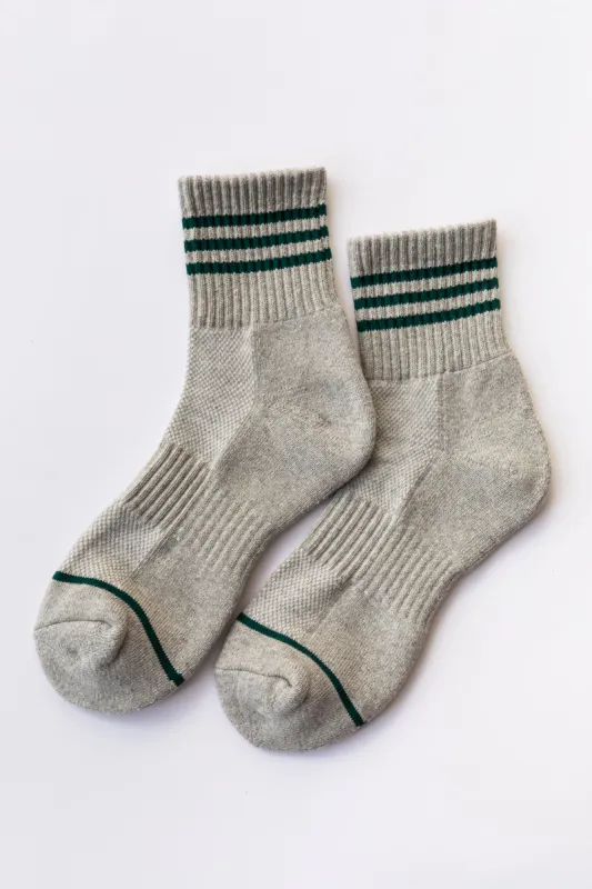 Heather Grey Striped Ribbed Athletic Socks sold by Lime Lush