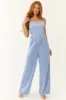 Slate Blue Sleeveless Sweetheart Neck Jumpsuit sold by Lime Lush