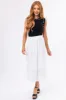 Off White Pleated Elastic Waistband Midi Skirt sold by Lime Lush