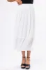 Off White Pleated Elastic Waistband Midi Skirt sold by Lime Lush