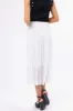 Off White Pleated Elastic Waistband Midi Skirt sold by Lime Lush