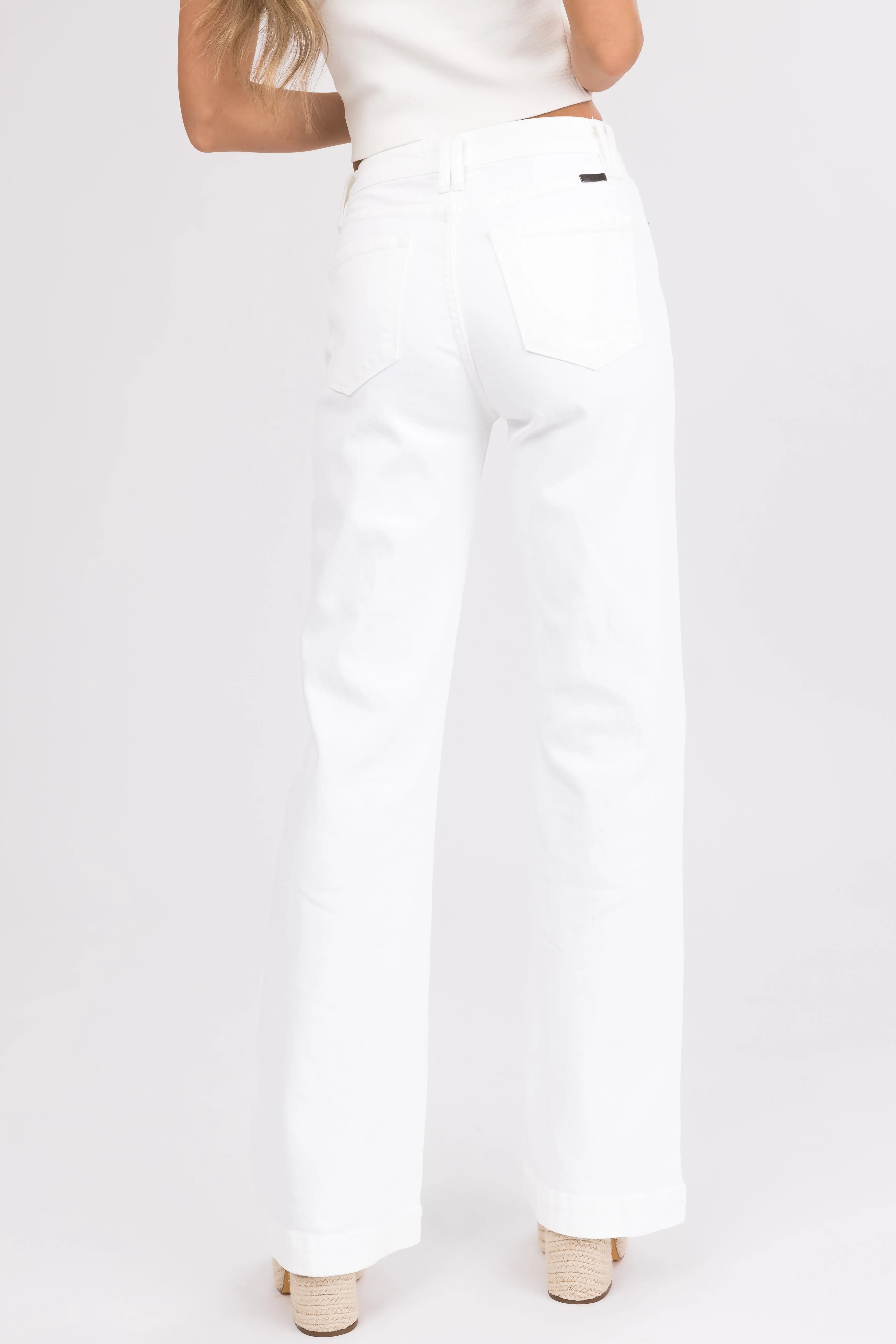 KanCan Ivory High Rise Wide Relaxed Denim Jeans sold by Lime Lush product image thumbnail 4