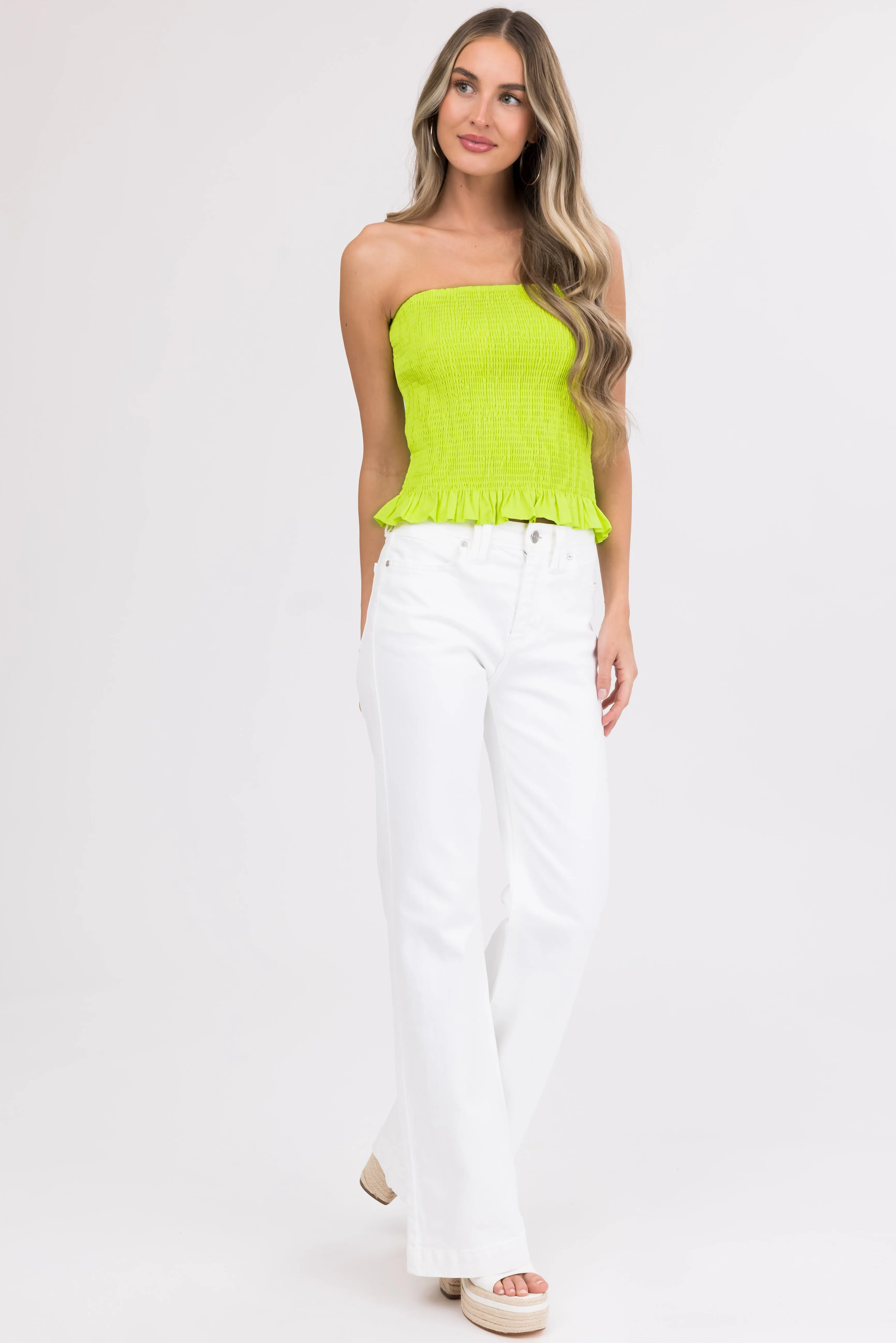 KanCan Ivory High Rise Wide Relaxed Denim Jeans sold by Lime Lush product image thumbnail 5