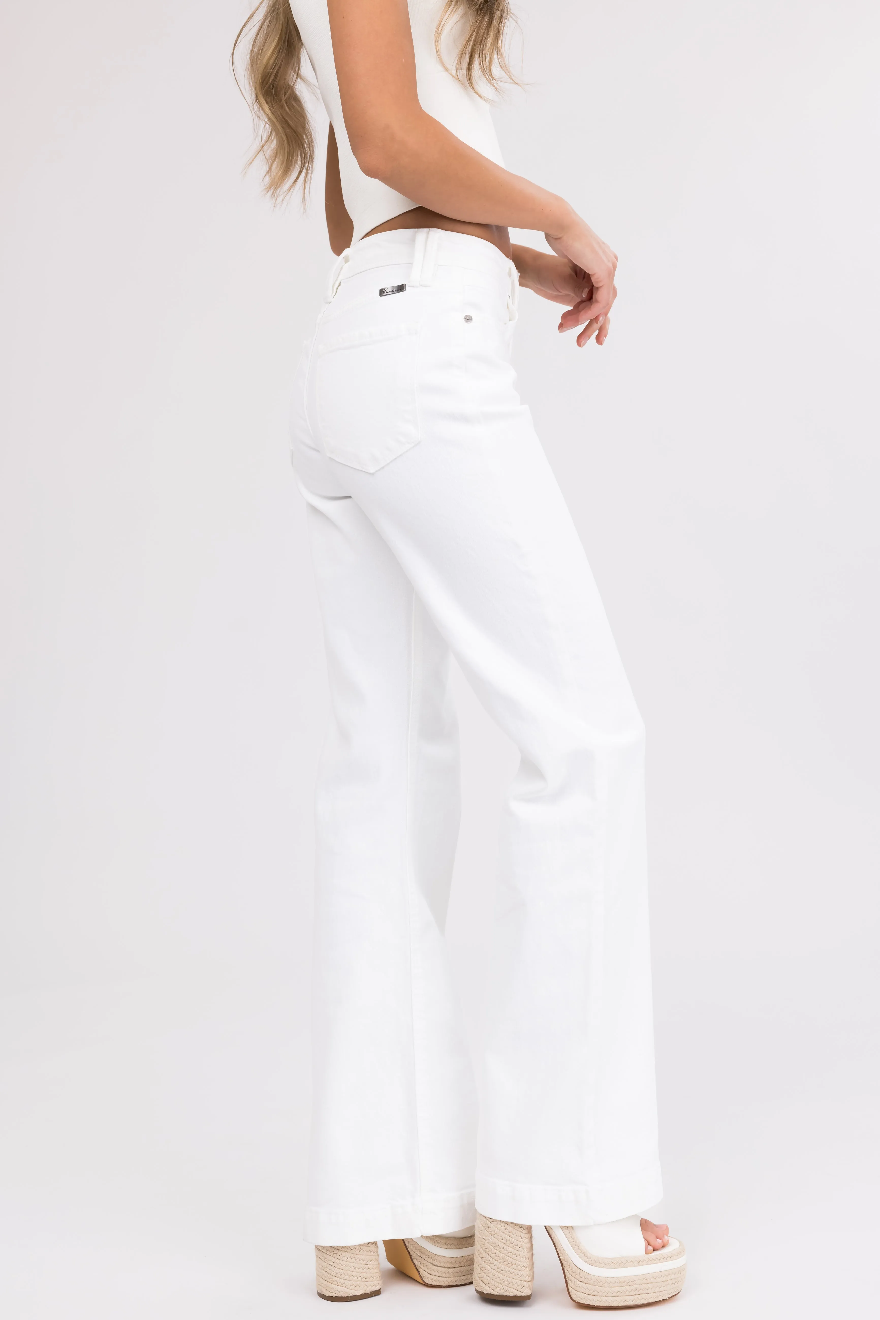 KanCan Ivory High Rise Wide Relaxed Denim Jeans sold by Lime Lush product image thumbnail 3