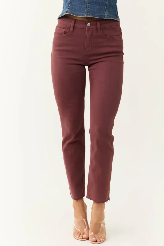 Vervet Berry High Rise Straight Leg Jeans sold by Lime Lush