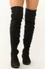 Black Faux Suede Drawstring Thigh High Boots sold by Lime Lush