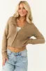 Brown Sugar Asymmetrical Button Up Cardigan sold by Lime Lush