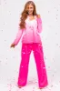Magenta Front Zipper Wide Leg Trouser sold by Lime Lush