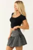 Black Scalloped Trim Ribbed Crop Top sold by Lime Lush
