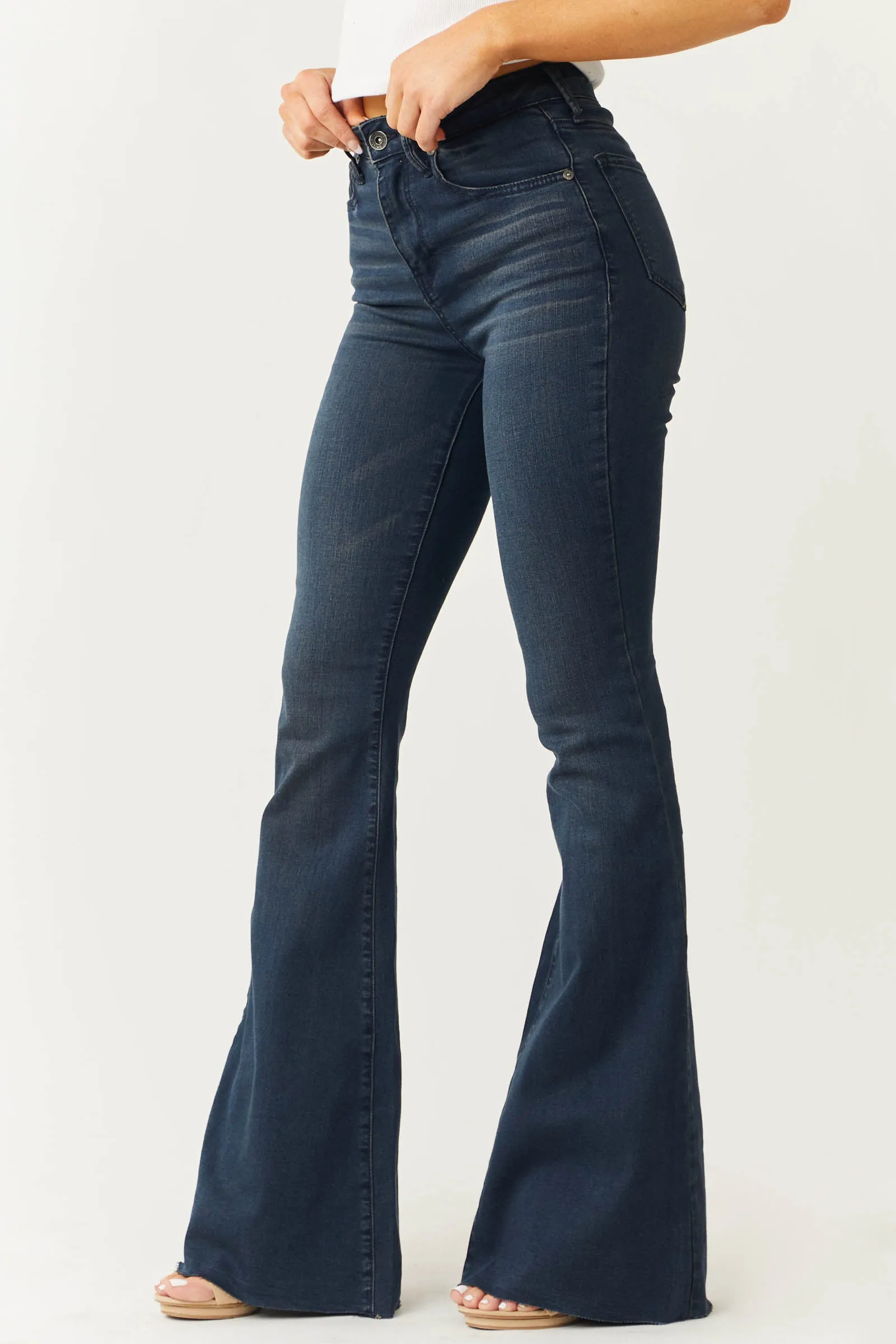 Special A Vintage Dark Wash High Rise Flare Jeans sold by Lime Lush product image thumbnail 4