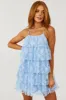 Powder Blue Sleeveless Layered Lace Mini Dress sold by Lime Lush