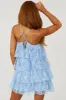 Powder Blue Sleeveless Layered Lace Mini Dress sold by Lime Lush