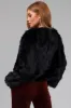 Black Soft Faux Fur Cropped Jacket sold by Lime Lush