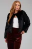 Black Soft Faux Fur Cropped Jacket sold by Lime Lush
