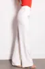 Off White Wide Leg Elastic Waist Woven Pants sold by Lime Lush