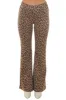Coffee Leopard Print Knit Flare Pants sold by Lime Lush