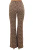 Coffee Leopard Print Knit Flare Pants sold by Lime Lush