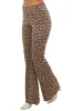 Coffee Leopard Print Knit Flare Pants sold by Lime Lush