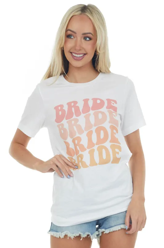 White Retro 'Bride' Short Sleeve Graphic Tee sold by Lime Lush