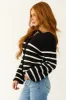 Black and White Striped Button Down Cardigan sold by Lime Lush
