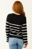 Black and White Striped Button Down Cardigan sold by Lime Lush