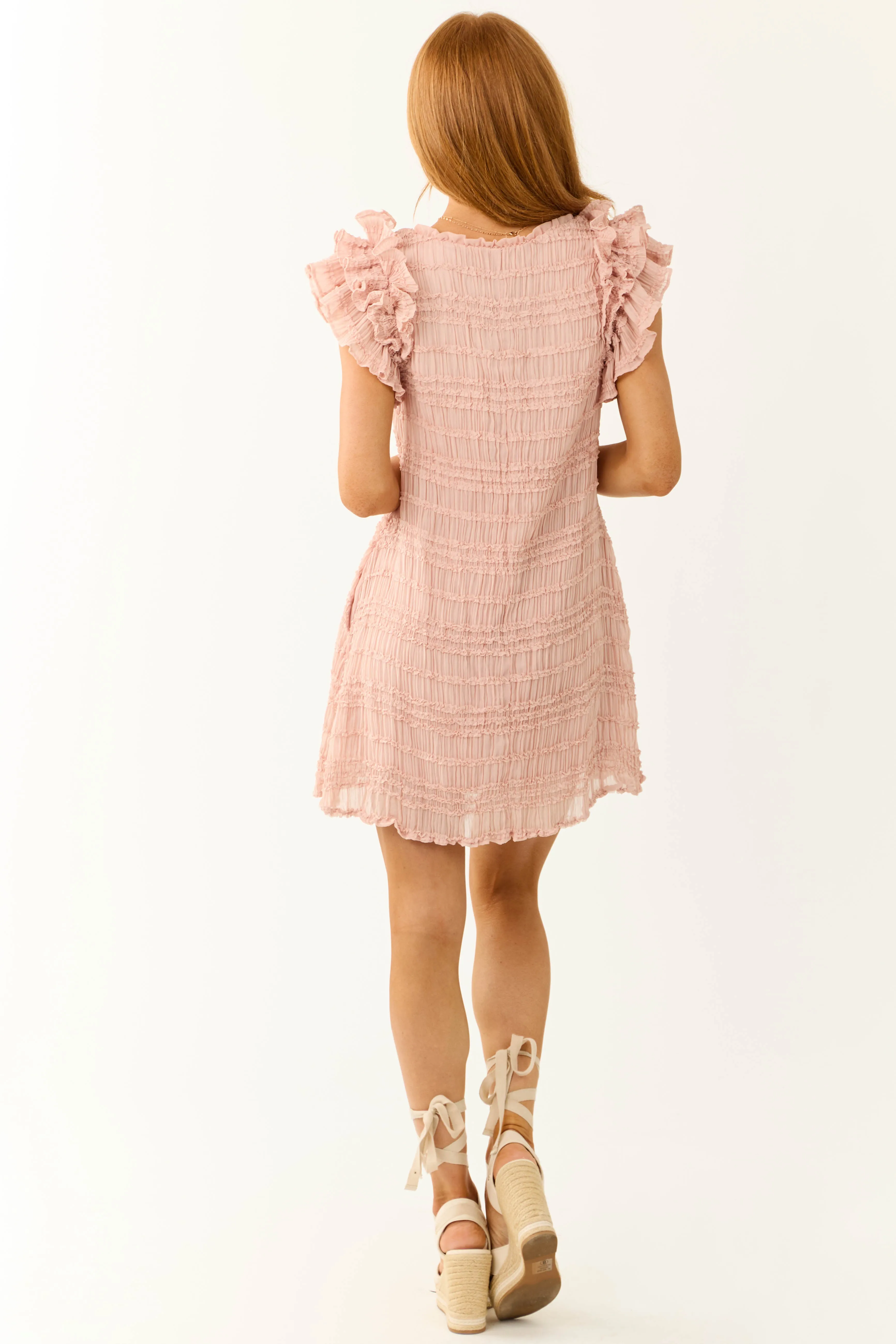 Cherry Blossom Ruffle Short Sleeve Mini Dress sold by Lime Lush product image thumbnail 5