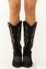 Black Embroidered Western Style Boots sold by Lime Lush