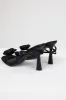 Black Satin Flower Strap Dress Heels sold by Lime Lush