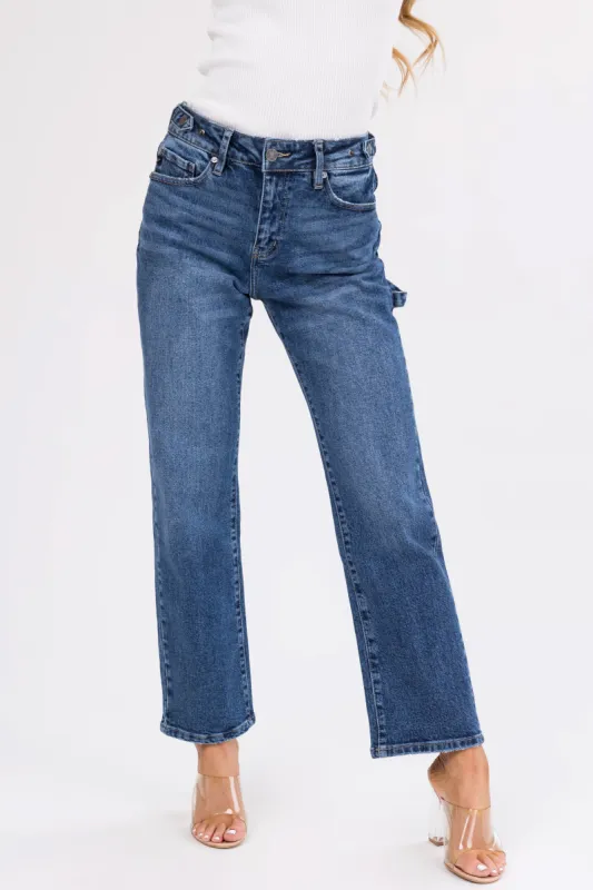 KanCan Medium Straight Leg High Rise Ankle Length Jeans sold by Lime Lush