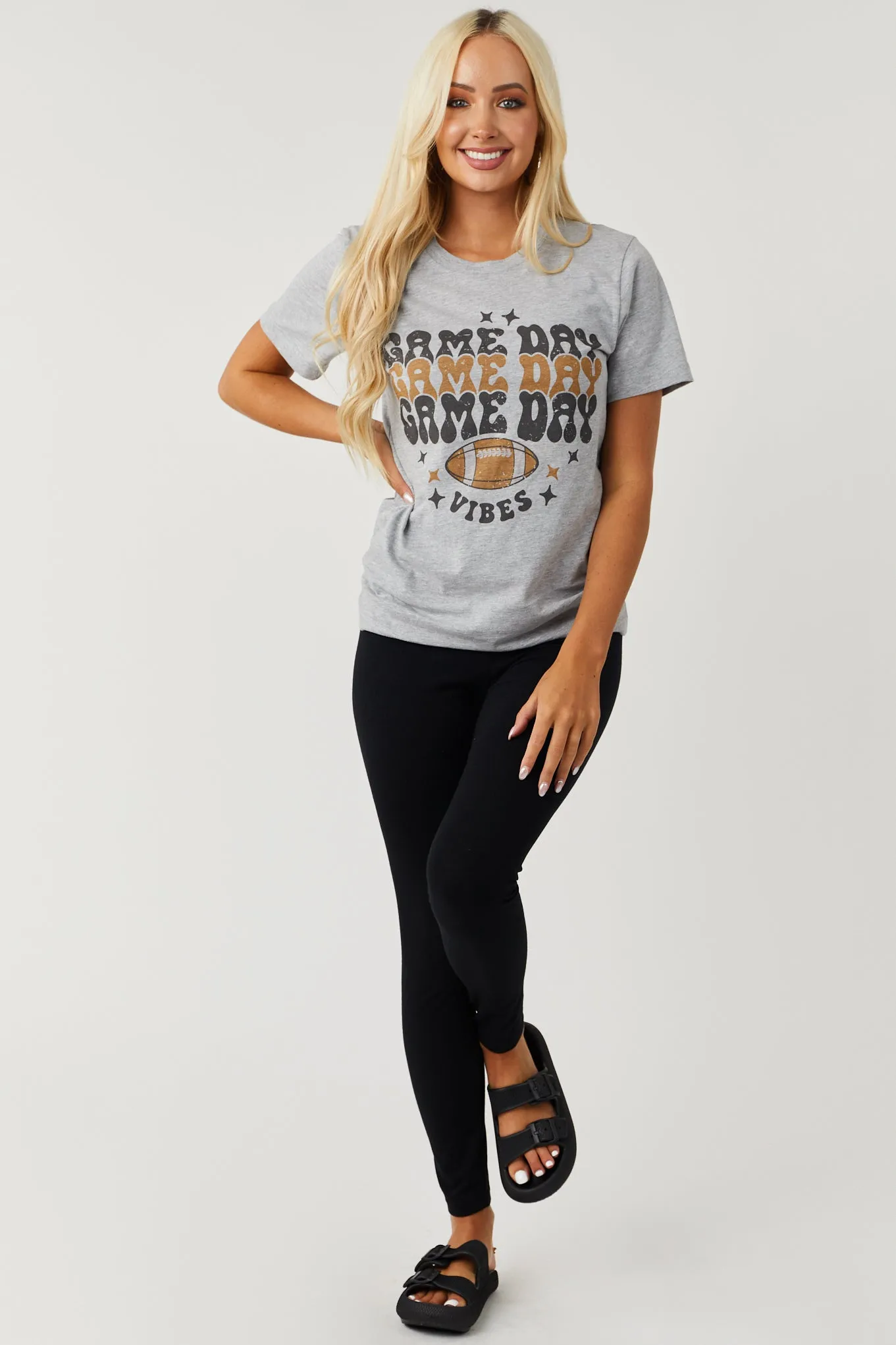 Heather Grey 'Game Day Vibes' Graphic Tee sold by Lime Lush product image thumbnail 4