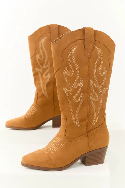 Copper Embroidered Western Style Boots sold by Lime Lush
