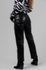 Black Shiny Pleather High Rise Straight Leg Pants sold by Lime Lush