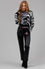 Black Shiny Pleather High Rise Straight Leg Pants sold by Lime Lush