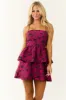 Raspberry and Black Floral Print Mini Dress sold by Lime Lush