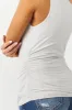 Cloud Grey Ruched Side Double Layered Tank Top sold by Lime Lush