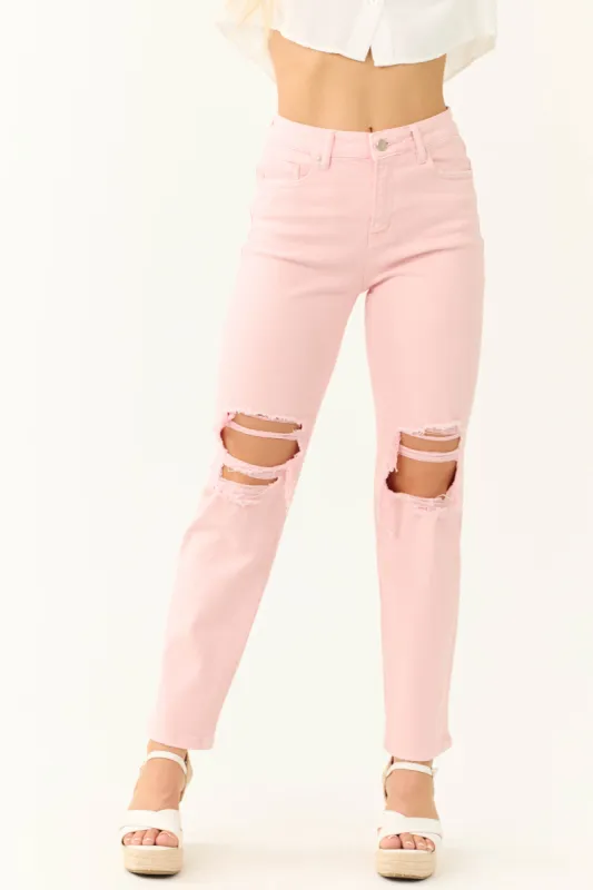 Mica Denim Cherry Blossom Straight Leg Jeans sold by Lime Lush