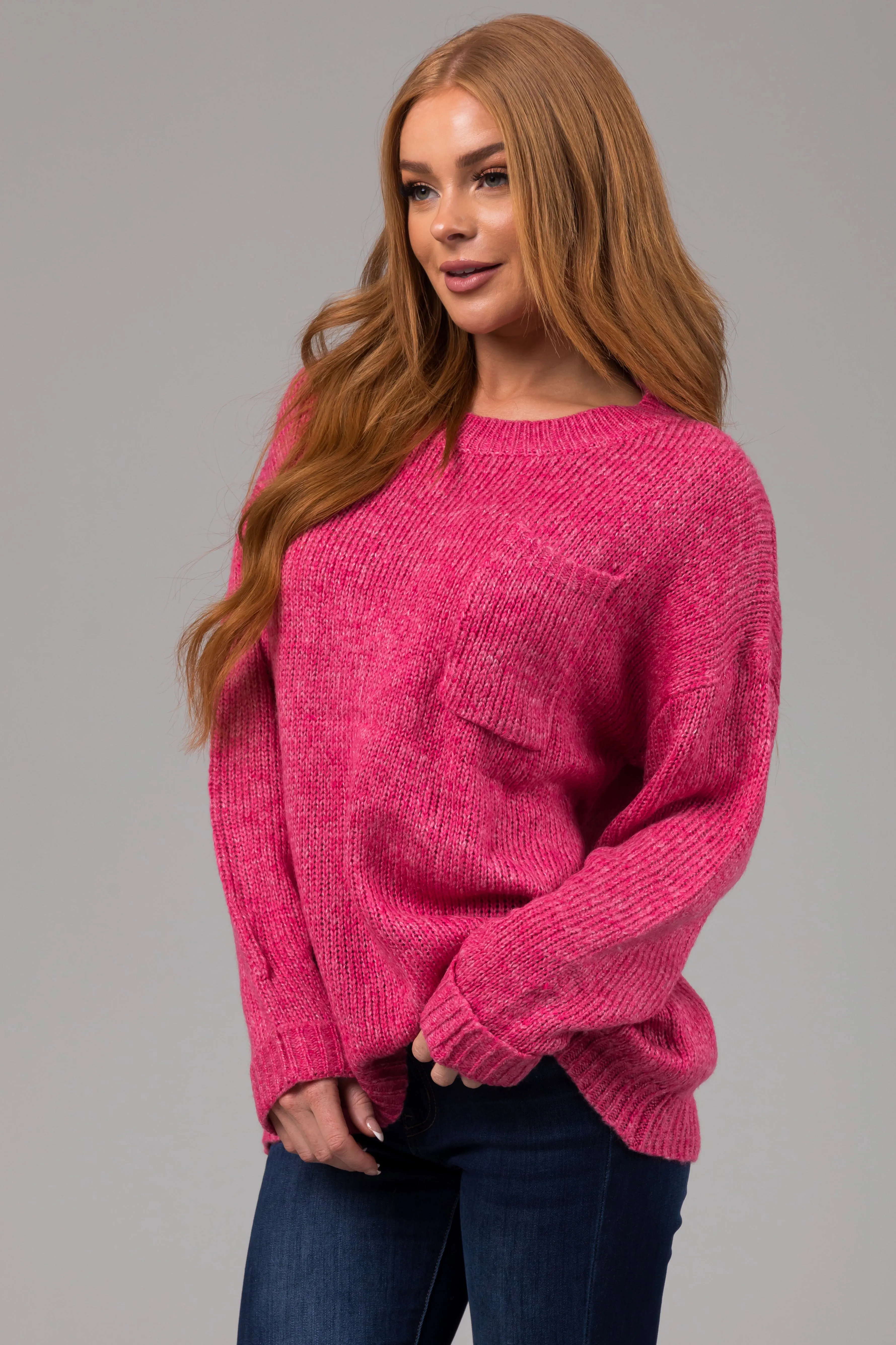 Punch Chest Pocket Cuffed Sleeve Sweater sold by Lime Lush product image thumbnail 5