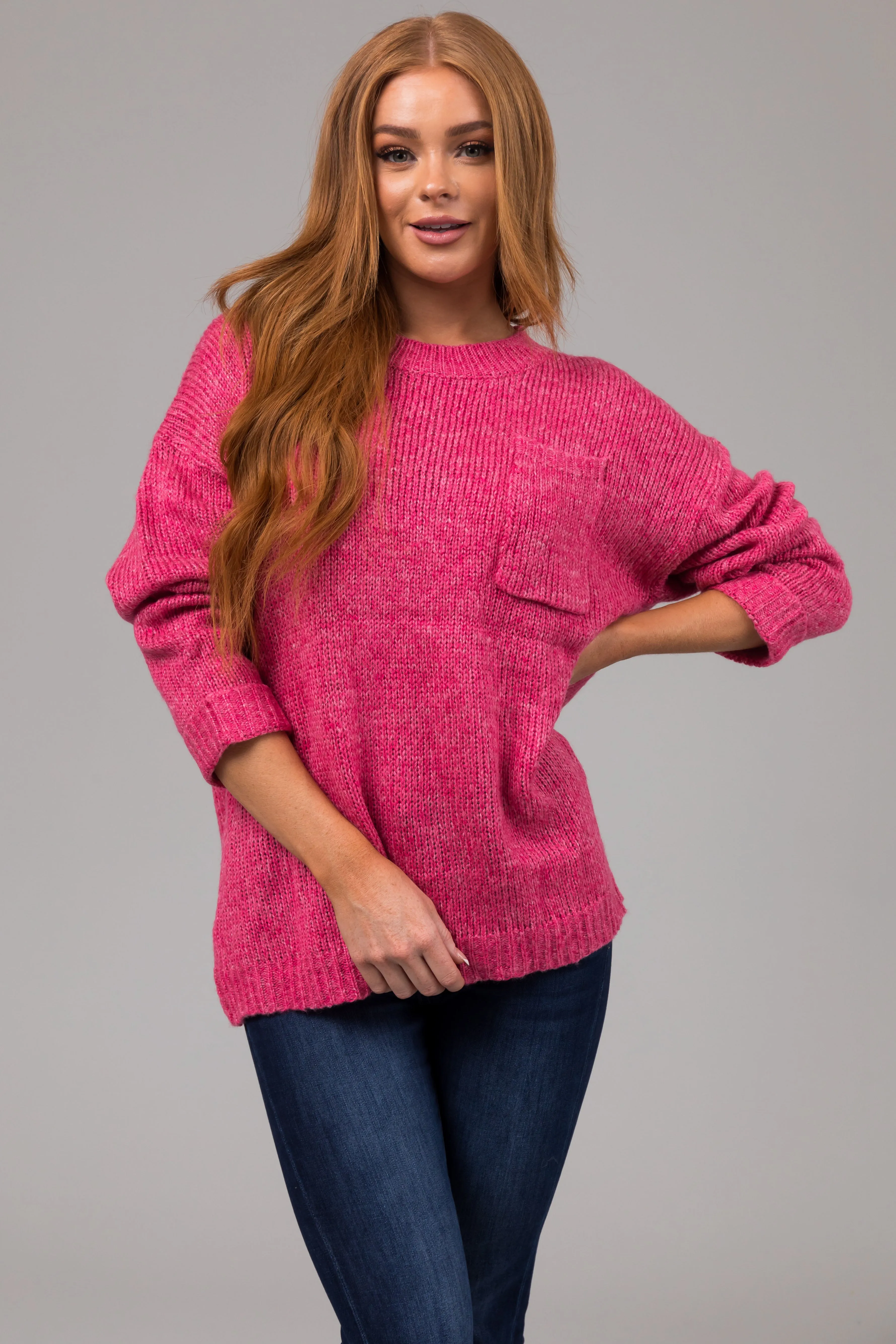 Punch Chest Pocket Cuffed Sleeve Sweater sold by Lime Lush product image thumbnail 3