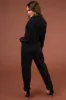 Black Button Up Long Sleeve Denim Jumpsuit sold by Lime Lush