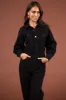 Black Button Up Long Sleeve Denim Jumpsuit sold by Lime Lush