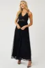 Black Lace Sleeveless Mesh Maxi Dress sold by Lime Lush