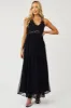 Black Lace Sleeveless Mesh Maxi Dress sold by Lime Lush