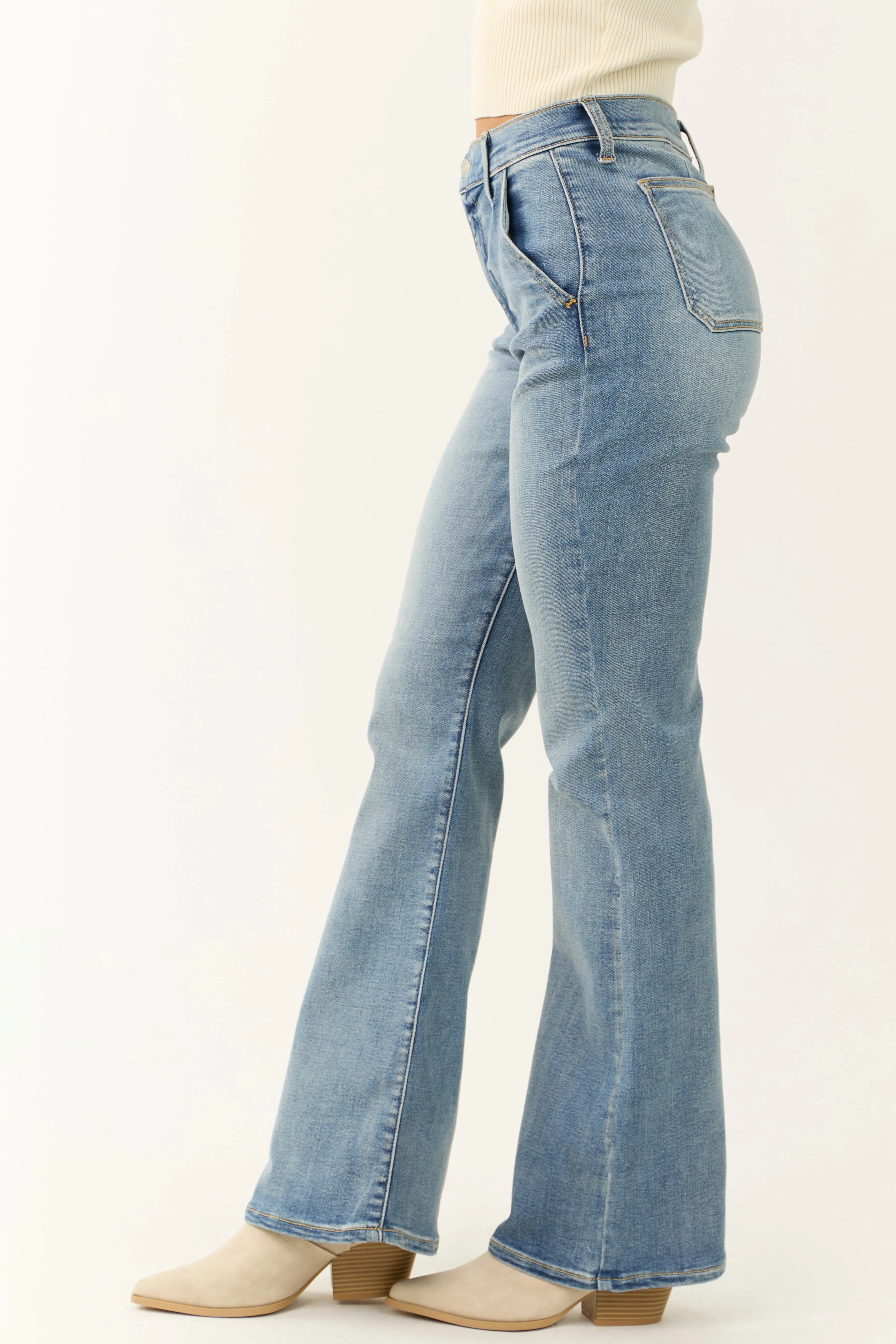 Sneak Peek Medium Wash Bootcut Leg Jeans sold by Lime Lush product image thumbnail 4