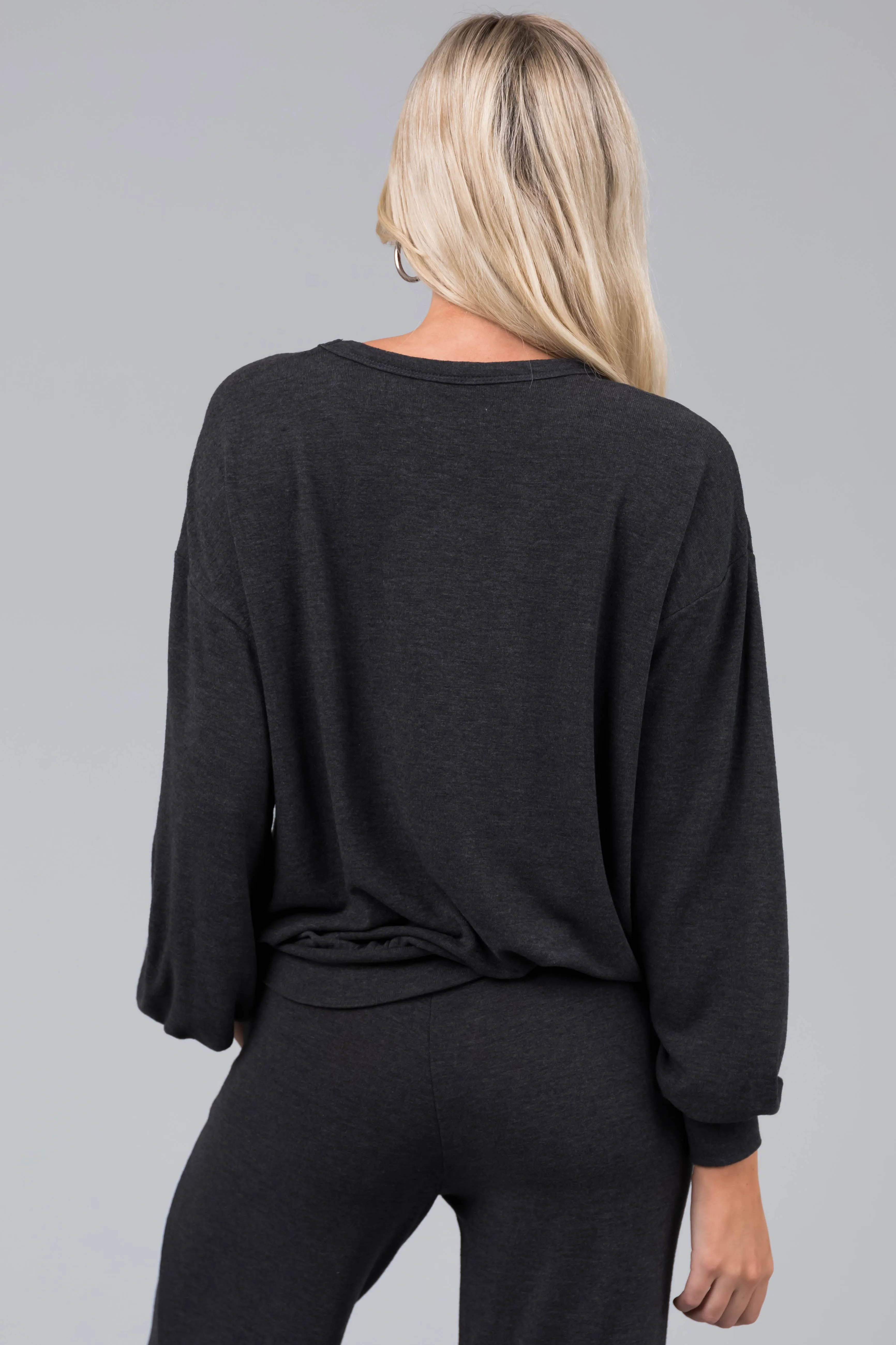 Charcoal Soft Button Up Cardigan sold by Lime Lush product image thumbnail 5